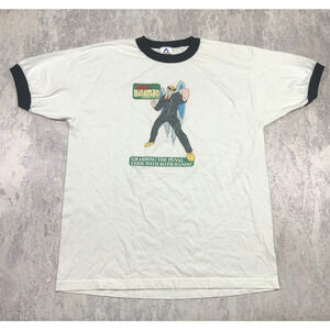 Vintage Harvey Birdman Attorney At Law Shirt Mens XL White Adult Swim Ringer Tee